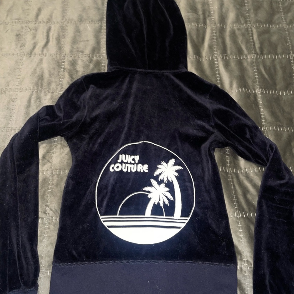 Juicy Couture Black Hoodie with White Palm Design